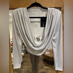 Fashion Nova Silver Studded Top